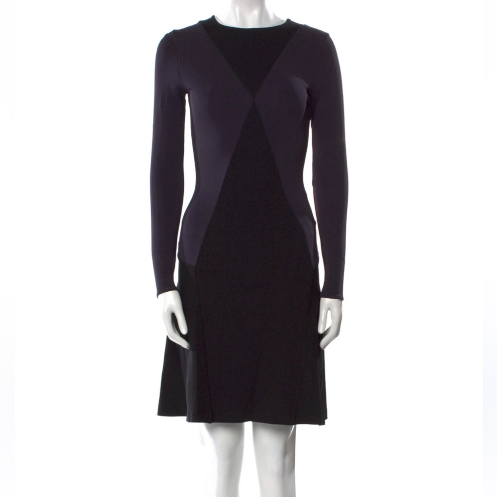 Stella McCartney Colorblock Dress Knee Length Black Purple Long Sleeve IT40 4 Sm